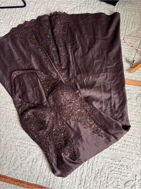 Brown Lace & Beaded formal sequin dress